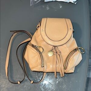 Tan Leather Backpack by See by Chloe